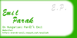 emil parak business card